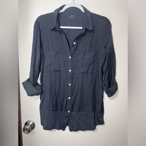 LOFT Dark Gray Long Sleeve Top